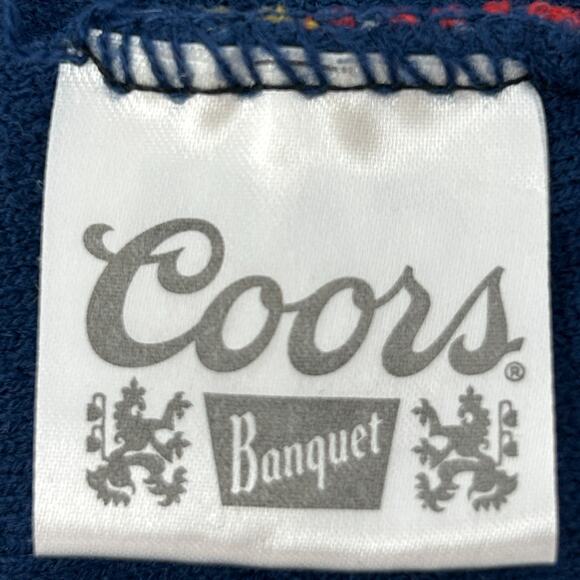 Coors Banquet Beer Beanie Winter Hat Toque Flip Cuffed Logo Mad Engine Blue - Picture 8 of 9